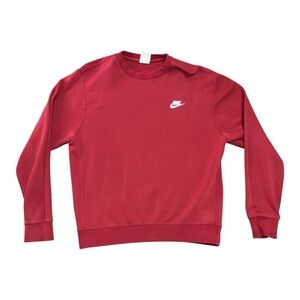 Nike Red Crewneck Sweatshirt Men’s Size M Small Swoosh Pullover Athletic